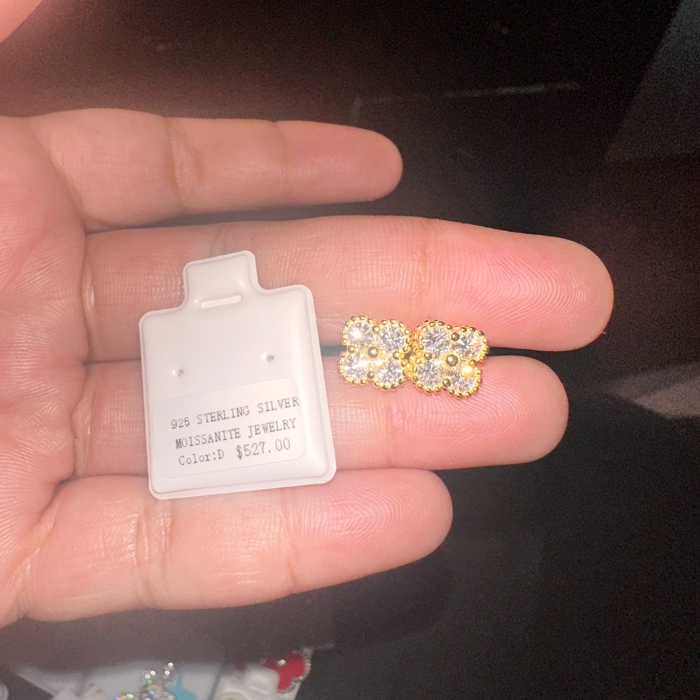 Moissanite clover Earrings